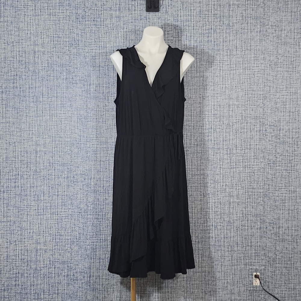 Old Navy Black Ruffle Midi Dress